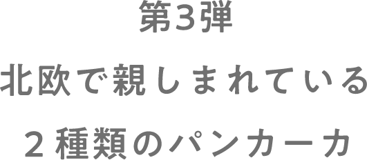 第3弾北欧で親しまれている２種類のパンカーカ