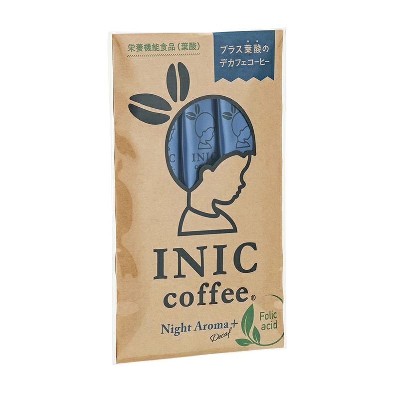 INIC coffee Night Aroma +（葉酸）デカフェ スティックコーヒー 3本