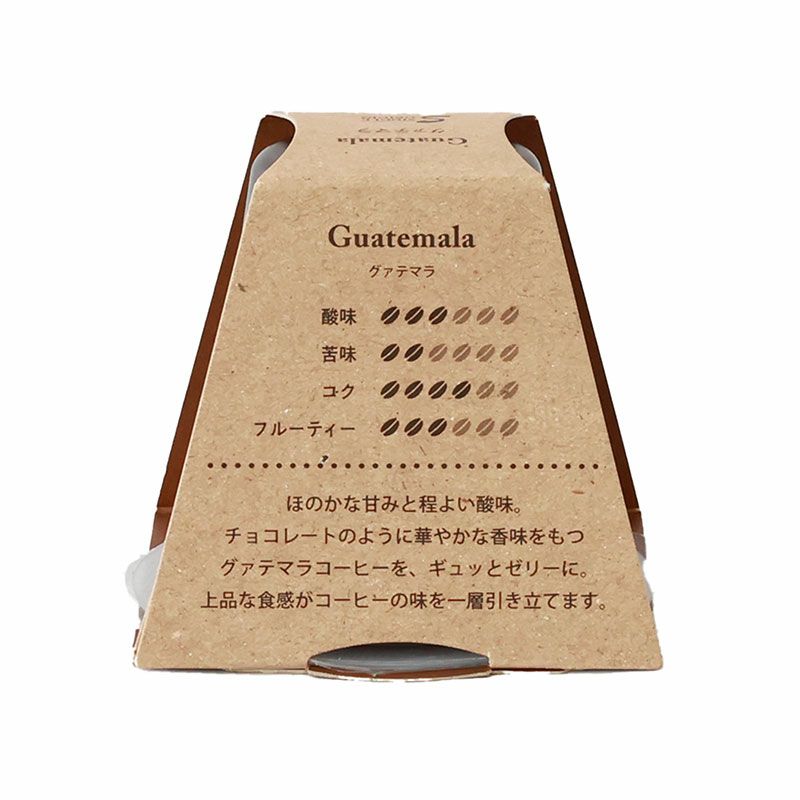 INIC coffeeゼリーグァテマラのパッケージ裏面味わい評価